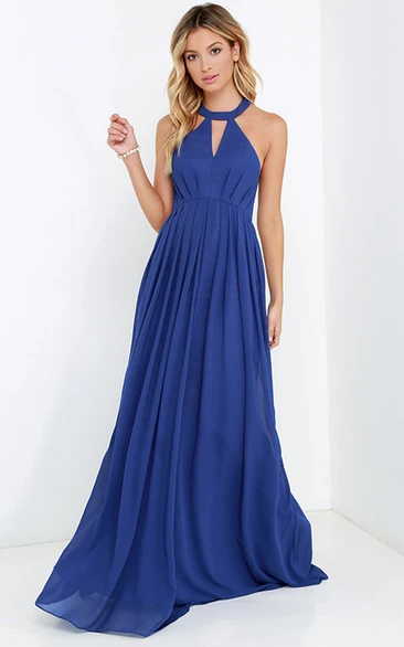 A-Line Empire Long Dress With Strappy Back