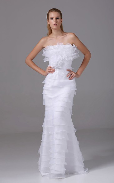Fairy Sheath Organza Dress With Flower and Tiers
