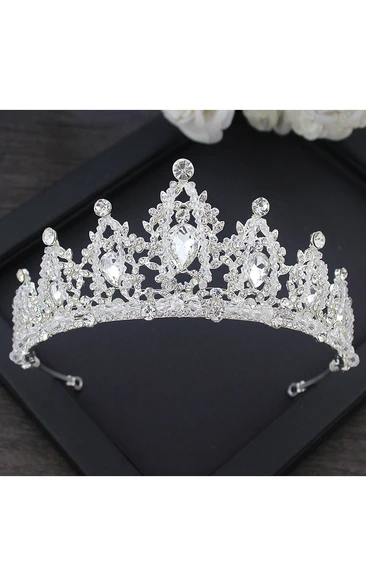 New Korean Bride Headdress Zircon Crown Necklace Ear Earrings Earrings Three Suit