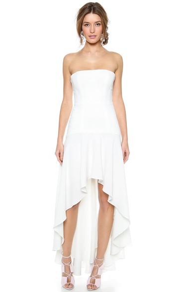 High Low Strapless A-line Chiffon Dress