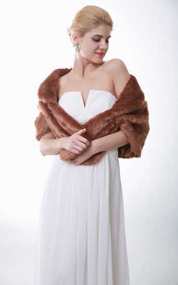 Dramatic Brown Faux Fur Wedding Wrap