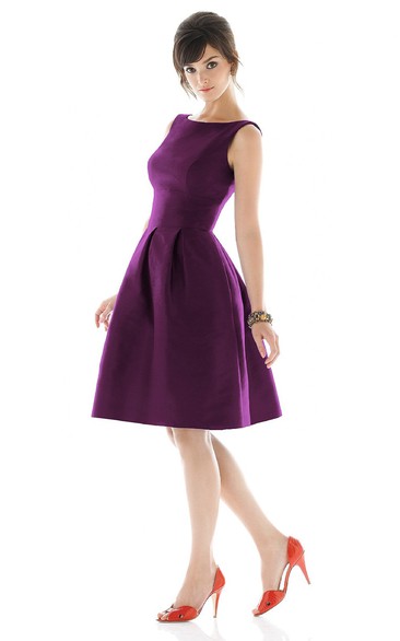 Lovely A-Line Sleeveless Dress With Ziper Back